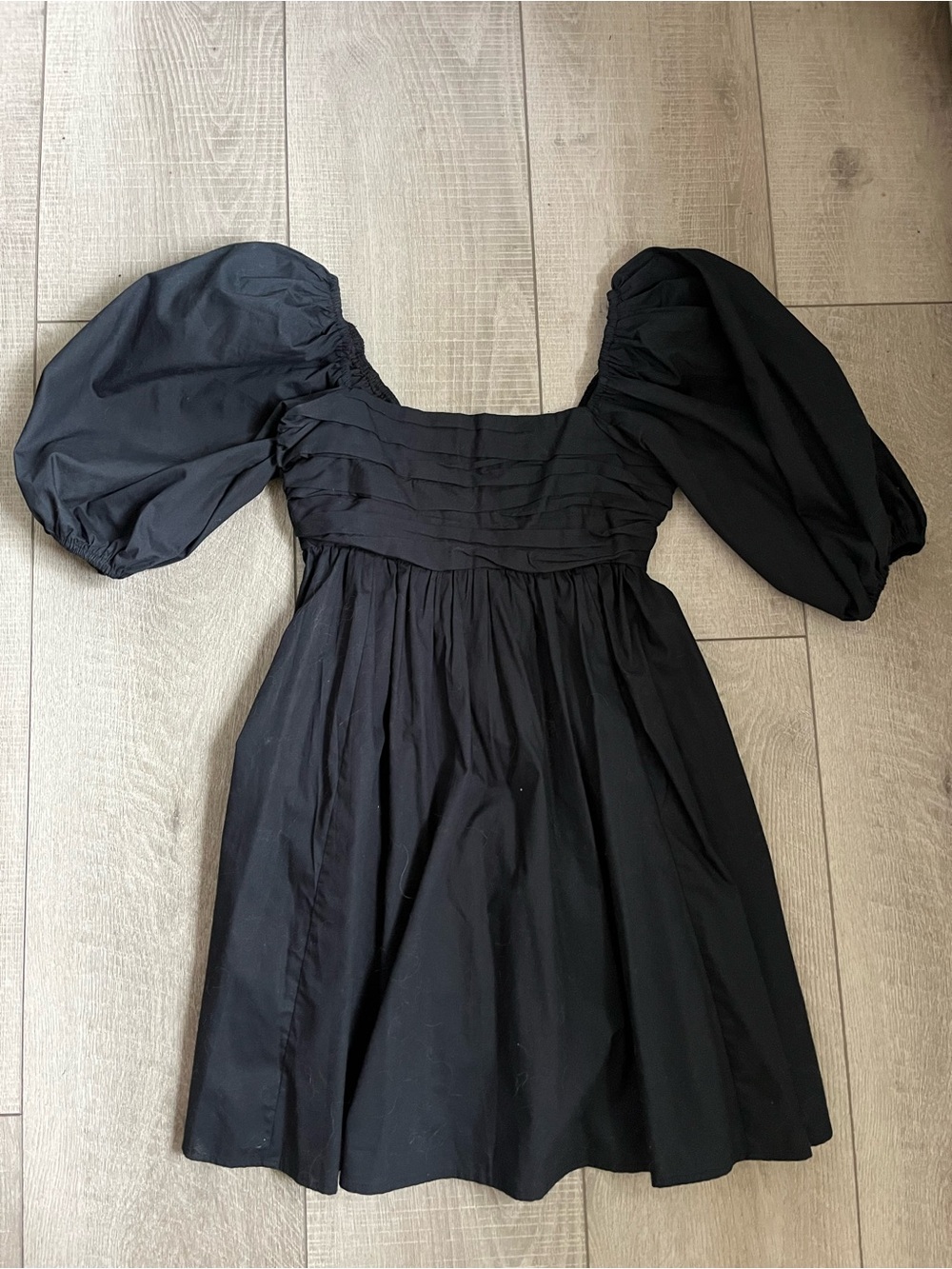Abercrombie & Fitch Black Puff-Sleeve Mini Dress